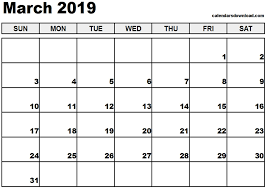 March 2019 Calendar Landscape Printable Calendar Template Calendar 2019 Template March Calendar Printable