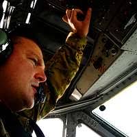 At the flight engineer station