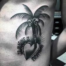 This palm tattoo shows the two alongside each other as if to say that both tall and tiny are cute. Mens Small Palm Tree Tattoo Novocom Top