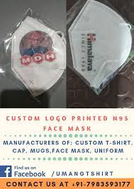 Custom Logo N95 Mask Face Masks With Company Logo Personalized Masks India Personalised Face Masks Custom Logos Logo Face Custom Printed Fabric