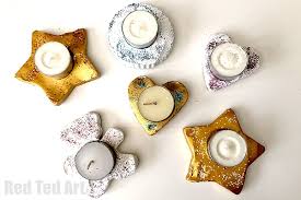 Cute the shape into the clay. Clay Tea Light Holder Gifts Red Ted Art Make Crafting With Kids Easy Fun