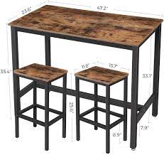 Our bar furniture is perfect for giving your meals and refreshments little lift. Industrial For Kitchen Party Room Greige And Black Ulbt015b02 Vasagle Bar Table Set Bar Table With 2 Bar Stools Living Room Kitchen Counter With Bar Chairs Breakfast Bar Table And Stool Set