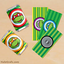 I made some christmas candy bar wrappers that take minutes to print and add. Free Printable Retro Ninja Turtles Mini Candy Bar Wrappers