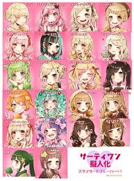 可愛い女の子 イラスト에 있는 meomeo 님의 핀 캐릭터 일러스트 텍스쳐 아트 만화 헤어스타일
