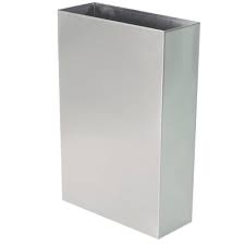 Open top waste receptacle in stainless steel: Stainless Rectangular Waste Bins Roycerolls Net