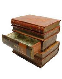 Faux Books End Table Book Decor Printed Plates Antique Books