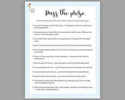Pass The Prize Baby Shower Games Boy Baby Shower Rhyme Etsy Pass The Parcel Game Baby Shower Poems Baby Shower Activities
