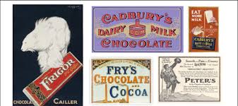 Cailler, b) 1905, Cadbury initial ...