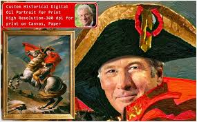 Royal Portrait, Renaissance Portrait, Custom Portraits of People and Pets,  Napoleon Bonaparte Portrait, Digital Oil Portrait