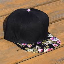 Black Snapback Hat With Vintage Floral Brim Blank Cap By Bespokela 15 00 Snapback Hats Black Snapback Hats Black Snapback