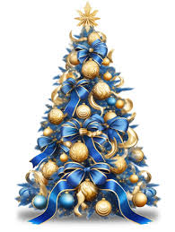 Blue Gold Christmas Tree Clipart for ...