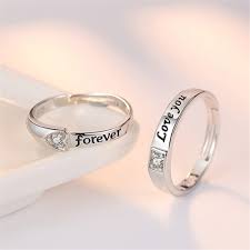 Nehzy 2017 Fashion Brand Silver Jewelry English Dear Heart Shaped Wedding Ring Opening Adjustable Couple Heart Shaped Wedding Rings Couple Rings Rings For Men