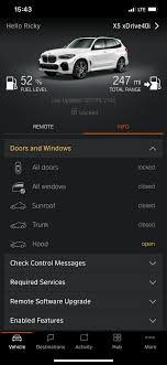 A long hold on the unlock button does indeed open all the windows and a . Hood Shows Open On App Bmw X5 Forum G05