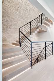 Modern Staircase With Black Railing Modern Staircase Staircase Design Modern Modern Stair Railing