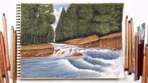 how to draw pastel landscape from my imagination pastel landscape landscape drawings