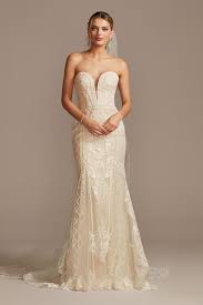 Scroll And Lace Mermaid Petite Wedding Dress David S Bridal In 2020 Petite Wedding Dress Davids Bridal Wedding Dresses Glamourous Wedding Dress
