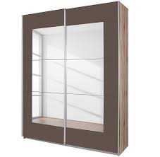 Mobel Select Armoire A Portes Coulissantes Taupe Et Chene Sanremo Brian 226 Lestendances Fr Porte Coulissante Armoire Armoire Porte Coulissante