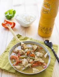 Wok De Poulet Au Lait De Coco Et Poivrons Recettes De Cuisine Poulet Lait De Coco Wok De Poulet