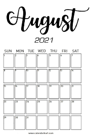 Jul 28, 2021 · the 2021 calendar is automatically generated and can always be visited online. Free Printable August 2021 Calendar 10 Cute Elegant Designs Calendarkart In 2021 August Calendar Calendar Printables 2021 Calendar