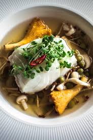 Steamed Cod In A Light Japanese Broth Cod Loin Recipes Food Steamed Cod Recipe