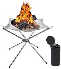 A fire pit is an essential centerpiece to any campsite. Hoedia Portable Fire Pit Outdoor 16 5 Inch Camping Fire Pit Foldable Steel Mesh Fire Pits Fireplace For Camping Outdoor Patio Backyard And Garden Silver Buy Online At Best Price In Uae