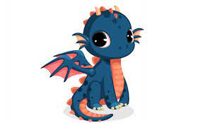 Cute baby dragon vector cartoon clipart. Cute Dark Blue Baby Dragon Cartoon Free Vector Download On Freepik