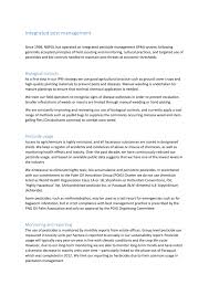 Pest management decisions represent a compromise between the value of the product, the extent of the pest damage, the relative effectiveness and cost of the control measures, and the impact on the environment. Nbpol Integrated Pest Management