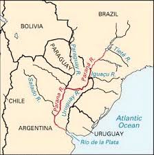 On the paraguay river in bolivia and brazil. Latin America Parana River Map