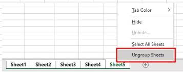 how to group ungroup worksheets tabs in excel automate excel