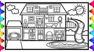 Scroll down for the top 10 furniture design and interiors coloring pages on the internet. How To Draw A Fun House With Swimming Pool Visit Rainbowplayhouse Com Print And Color With Me Youtube