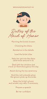 Important Duties Of The Maid Of Honor Hong Kong Wedding Blog Maid Of Honor Maid Of Honor Speech Friends Bridal Shower