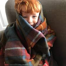 Recycled wool, lambswool & cashmere. Tartan Plaid Merino Lambswool Throw Blanket Antique Buchanan Made