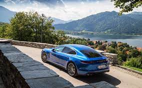 Download Wallpapers Porsche Panamera 2017 New Panamera Blue Sporty 4 Door Coupe German Cars Porsche Besthqwallpapers Com Porsche Panamera New Panamera Panamera Turbo S