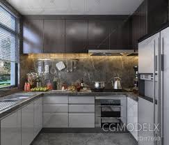 contemporary kitchen 3d model interior