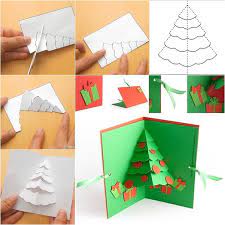 Pop up card rainbow hearts learn how to make a popup. Wonderful Diy Christmas Tree Pop Up Greeting Card