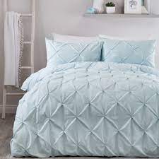 Duck egg blue duvet sets are a gender neutral choice. Lara Plain Ruffled Duvet Cover Set Duck Egg Blue Tonys Textiles