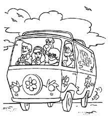 Coloring pages page with mystery machine scooby doo dropnews me. Scooby Doo Scooby Doo Team Riding Mystery Machine Car Coloring Page Scooby Doo Coloring Pages Vintage Coloring Books Cute Coloring Pages
