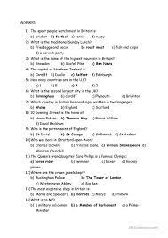 Started with 0.25mg and moved up to 1 in a yea. British Culture Quiz English Esl Worksheets For Distance Learning And Physical Classrooms