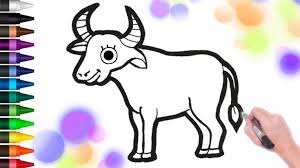 Untuk digunakan gratis ✓ tidak ada atribut yang di perlukan ✓. Menggambar Dan Mewarnai Hewan Kerbau Untuk Anak Anak Cara Menggambar Warna Gambar