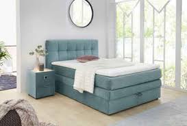 Boxspringbetten mit samt, strass, led und usb Blaues Boxspringbett Online Kaufen Otto