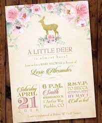 Little Deer Baby Shower Invitation Deer Baby Shower Invitation Pink Fl Pink Baby Shower Invitations Pink Princess Baby Shower Princess Baby Shower Invitation