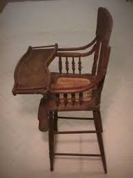 Old High Chairs With Cane Seats Image 1 1044 Antique Victorian Tiger Oak Cane Seat High Chair Antique High Chairs Chair Vintage High Chairs
