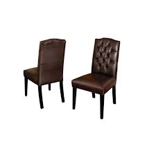 Set of 2 tufted chair. Noble House Crown Brown Leather Tufted Dining Chair Set Of 2 521 The Home Depot