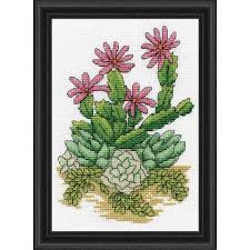 Counted thread flag free embroidery pattern. Design Works Cactus Counted Cross Stitch Kit