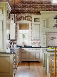 Green Kitchen Ideas More Sage Green Kitchen Cabinets Green Kitchen Cabinets Painted Green Kitchen Ideas Decor Small Green Home Kitchens Home Brick Kitchen