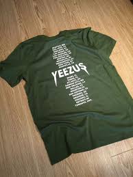 Yeezus Tour Olive Green Kanye West T Shirt Yeezy Yeezus Shirt Yeezus Tour Yeezus
