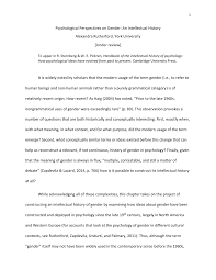 Pdf Psychological Perspectives On Gender An Intellectual History