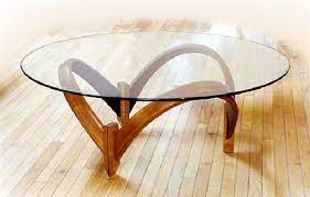 Moderne Sofabord Af Glas Og Trae Foto 6 Round Glass Coffee Table Contemporary Glass Coffee Tables Coffee Table Furniture Design