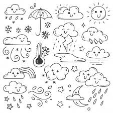 Set Of Weather Doodles Illustration Doodle Art Journals Doodle Art For Beginners Doodle Illustration
