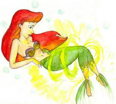 Ariel The Little Mermaid Transformation Legs Tail Illustration